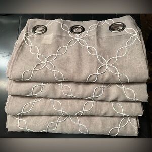 2 pair sheer pattern curtains